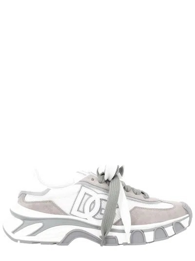 Dolce & Gabbana Dg Country Road Sneaker In Leather And Fabric In White