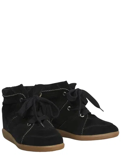 Isabel Marant Bobby Suede Wedge Sneakers In Black