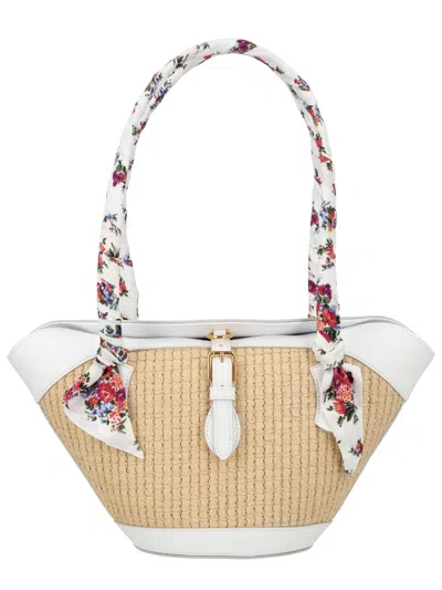 Dolce & Gabbana Borsa A Spalla Coffa Capri In Rafia Con Stampa Floreale Dolce E Gabbana In Multi