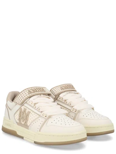 Amiri Men 'skyline' Beige Sneaker With Maxi Logo On The Side And Velcro Strap With Logo In Leather M In Multi