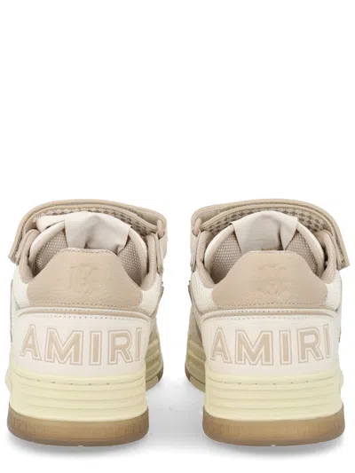 Amiri Men 'skyline' Beige Sneaker With Maxi Logo On The Side And Velcro Strap With Logo In Leather M In Multi