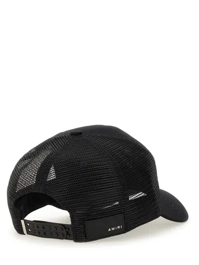 Amiri Black Baseball Cap With Logo Lettering On The Front And Mehs Panels In Black