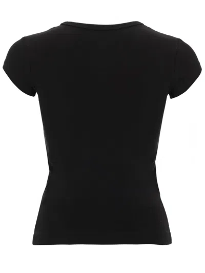 Diesel Women Black Stretch Jersey Logo T-angie-od T-shirt In Black