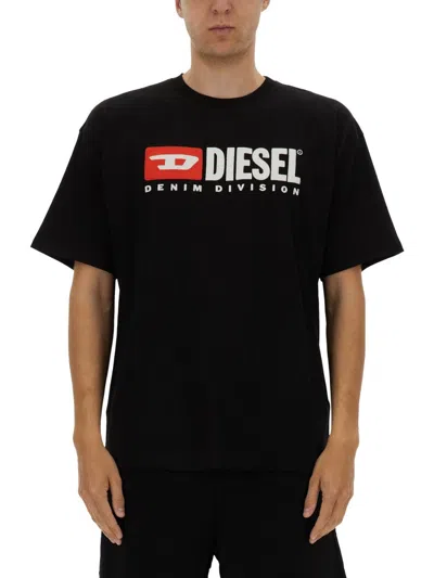 Diesel Essentials Man T-shirt Black Size L Cotton In Black