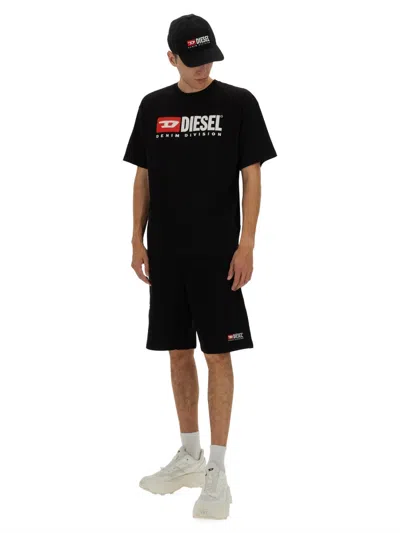 Diesel Essentials Man T-shirt Black Size L Cotton In Black