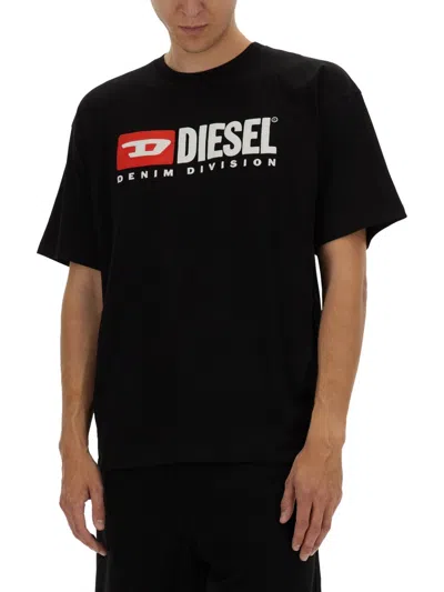 Diesel Essentials Man T-shirt Black Size L Cotton In Black
