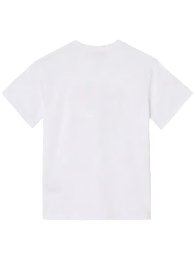 Ganni Womens Bright White Tiger-print Round-neck Cotton-jersey T-shirt Xl