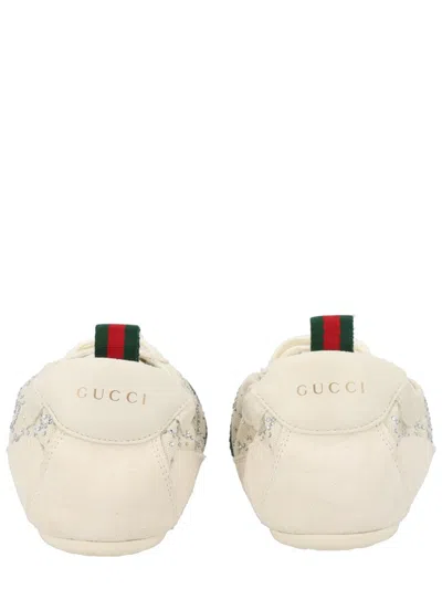 Gucci Shift Sneakers Embroidered Accents Low Top Sole In Neutral