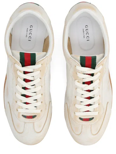 Gucci Elan Washed Leather Low-top Sneakers In Multi