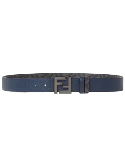 Fendi Squared Ff Belt In Blue