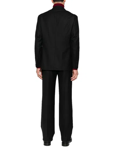 Tagliatore Double-breasted Wool Jacket In Black