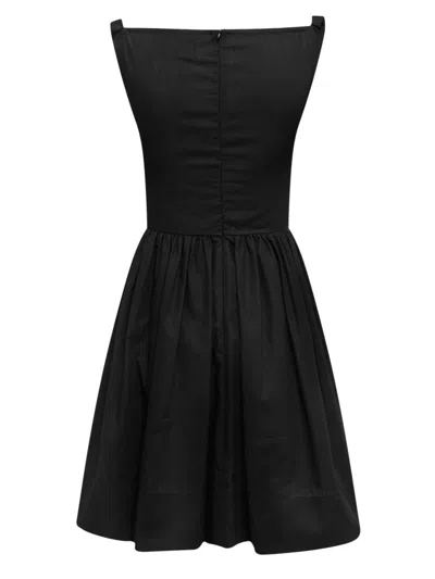 Vivienne Westwood Sunday Black Sleeveless Mini Dress With Corset Bodice And Orb Embroidery On The Front In Cotton Woma