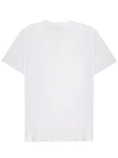 Versace White T-shirt With Lettering Logo On The Front In Cotton Man In White