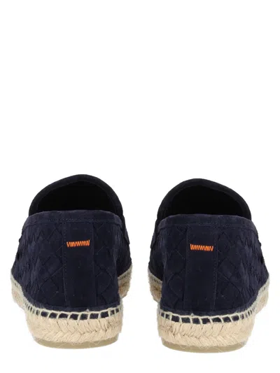Castaã±er Java Blue Espadrillas With Contrasting Stitching And Pull-tab At The Heel In Suede Man In Blue