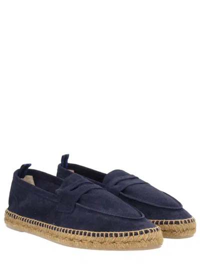 Castañer Nacho Blue Espadrillas With Penny Slot In Suede Man In Blue