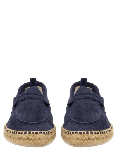 Castañer Nacho Blue Espadrillas With Penny Slot In Suede Man In Blue