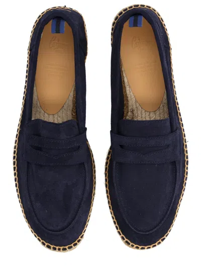 Castañer Nacho Blue Espadrillas With Penny Slot In Suede Man In Blue