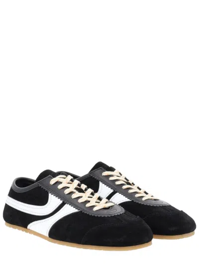 Dries Van Noten Sneakers Contrast Stitching Low Top Rubber Sole In Black