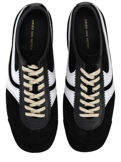 Dries Van Noten Sneakers Contrast Stitching Low Top Rubber Sole In Black