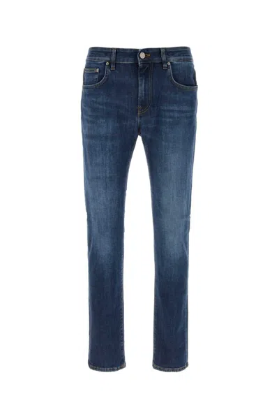 Pt Torino Washed Effect Jeans In Blue