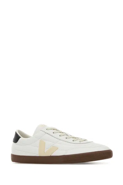 Veja Panenka Leather Sneakers In White And Cream In Neutral