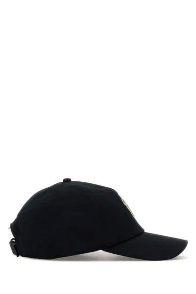 Moncler Grenoble Logo Patch Cotton Twill Baseball Cap In Black