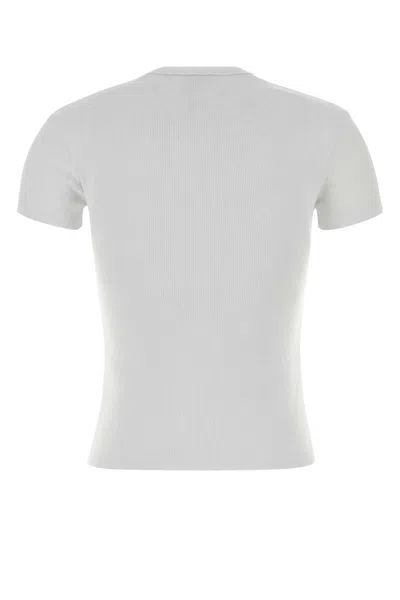 Off-white Stretch Cotton T Shirt Short Sleeves Crew Neck In White