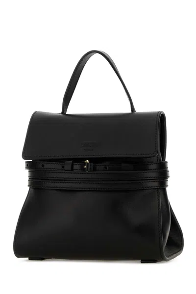 Moschino Structured Sheepskin Shoulder Bag In Black