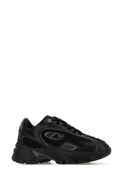 Coach Black Mesh And Leather Bolt Sneakers In Multi