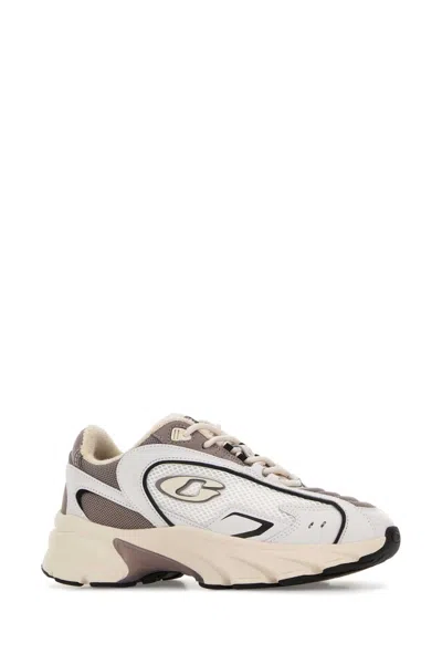 Coach New York Two Tone Mesh And Leather Bolt Sneakers In Multi