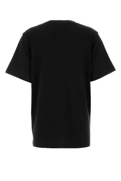 Chloé Women Black Crewneck T-shirt With Maxi Logo Print On The Front In Cotton Woman In Black