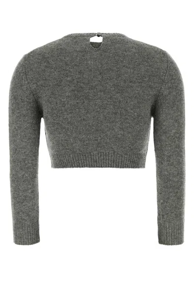 Jil Sander -inspired Wool Blend Knit Sweater For Women In Gray
