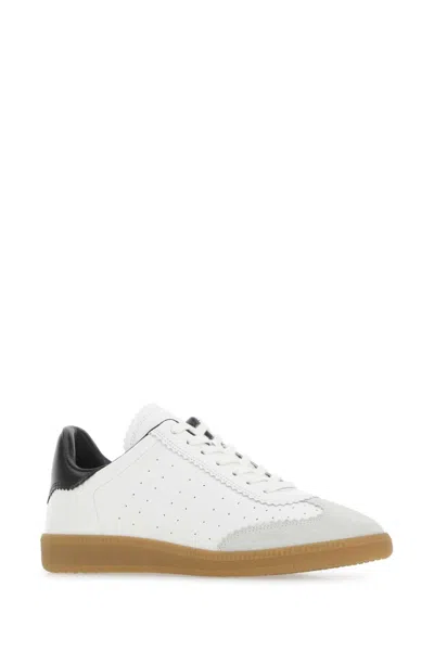 Isabel Marant Low-top Sneaker With Perforated White Leather Upper In Multi