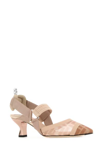 Fendi Colibri Mesh Slingback Pointed Toe Pump In Multi