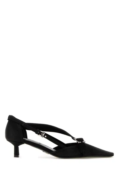 Prada Kitten Heel Pointed Toe Pump In Black