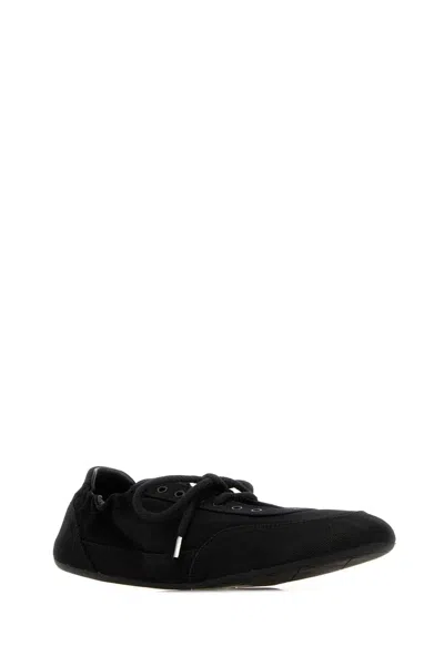 Prada Black Canvas Collapse Sneakers In Black