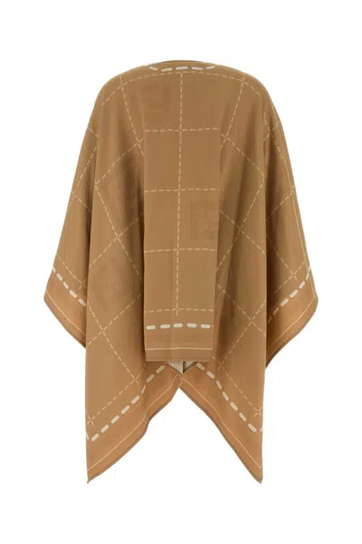 Fendi Draped Patterned Cape Jacket Collection In Multi