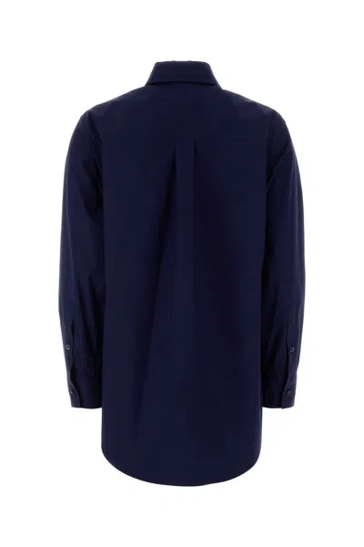 Fendi Poplin Shirt With Cut-out Details In Blue