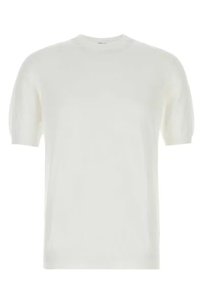 Fedeli White Cotton Sweater In White