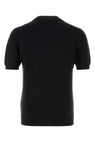 Fedeli Black Cotton Sweater In Black