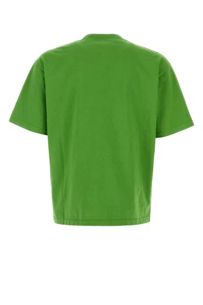 Prada Green Solid Crew Neck T-shirt In Green