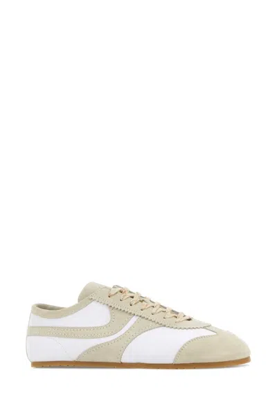 Dries Van Noten Leather Sneakers Low Profile Suede Panels Rubber Sole In Multi