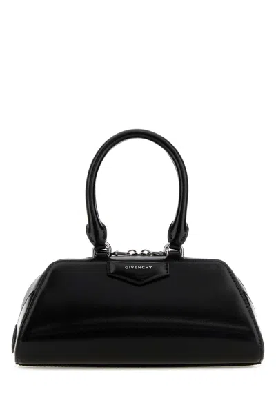 Givenchy Antigona East West Brown Small Handbag With Adjustable And Removable Shoulder Strap And Logo Letteri In Black