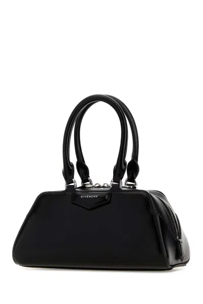 Givenchy Antigona East West Brown Small Handbag With Adjustable And Removable Shoulder Strap And Logo Letteri In Black