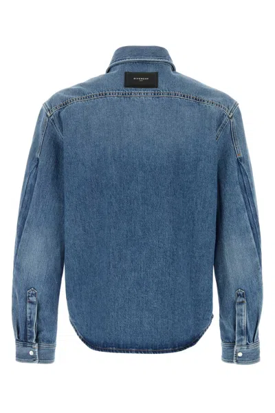 Givenchy Couture Seam Shirt In Shadow Washed Denim Clothing In Blue