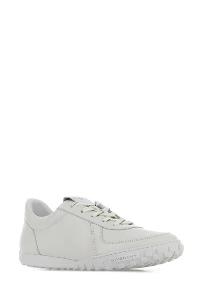 Givenchy Glide Leather Sneakers Low Top Rubber Sole In White