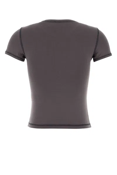 Diesel Slim T-shirt With Heart Print And Studs In Gray