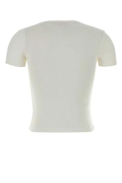 Diesel Women White T-shirt With Logo On The Front And Ribbed Design In Cotton Woman
