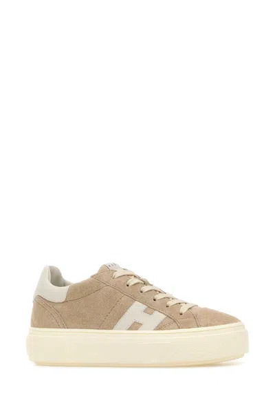 Hogan Grey Crosswind Calfskin Suede Sneakers In Neutral