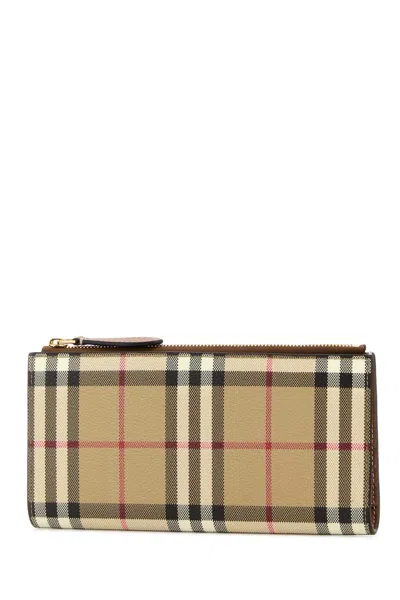 Burberry Canvas Wallet Check Pattern Rectangular Shape In Multi